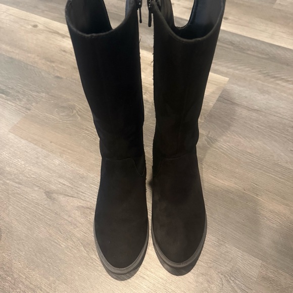 Black Suede Girl Boots - Picture 4 of 6